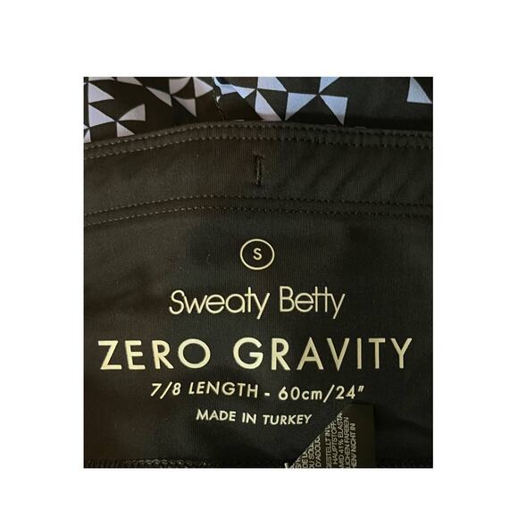 Sweaty Betty pants Zero Gravity 7/8 running leggings blue triangle Small S - Picture 5 of 5